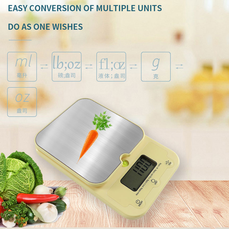 Yellow 3kg Kitchen Weight Scale